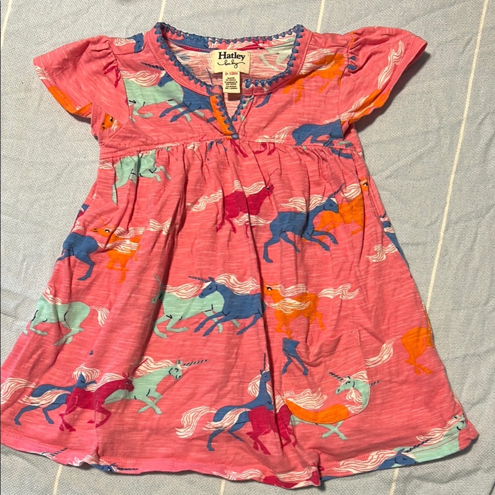 Hatley Pink Unicorn Kids Casual Dress
